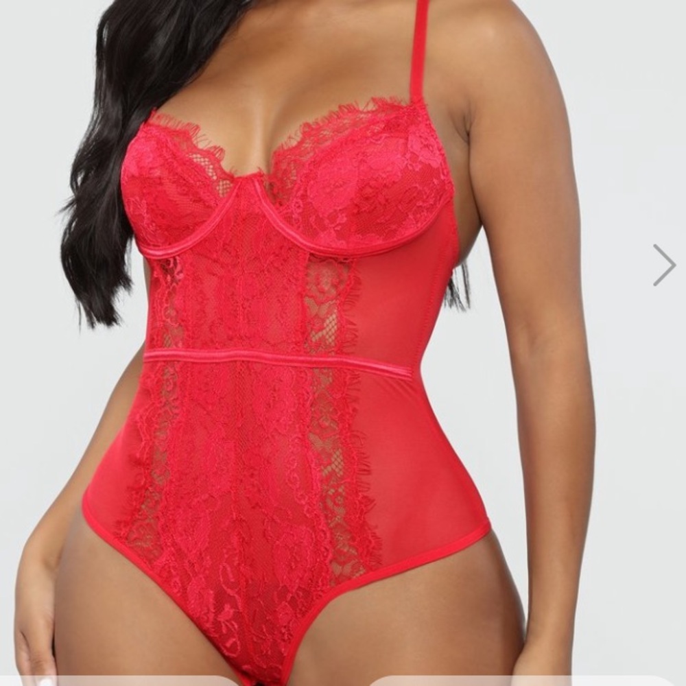 Red lace teddy